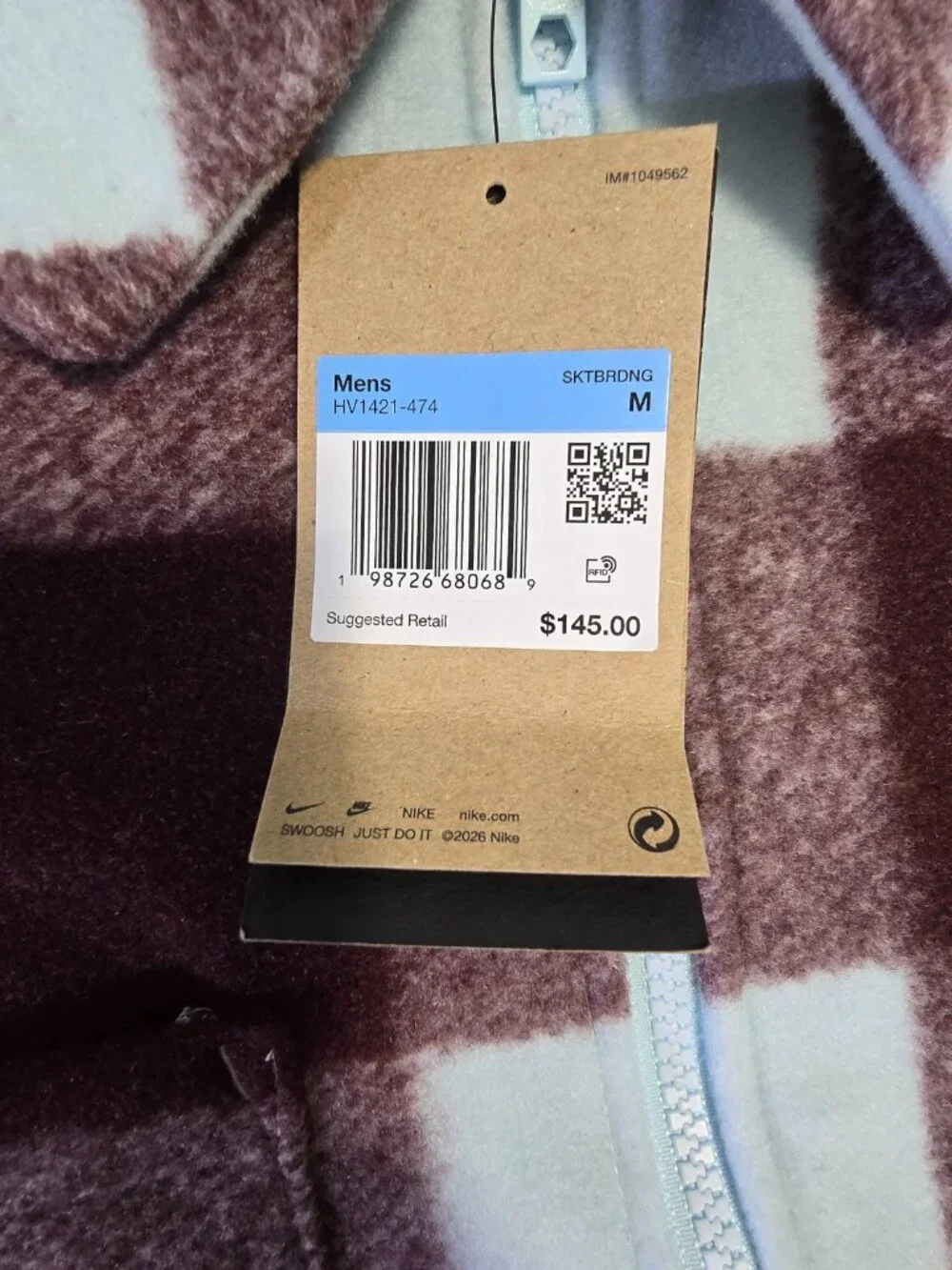 Nike SB Essential Skate Shirt Jacket Glacier Blue Burgundy HV1421-474 Men Size M